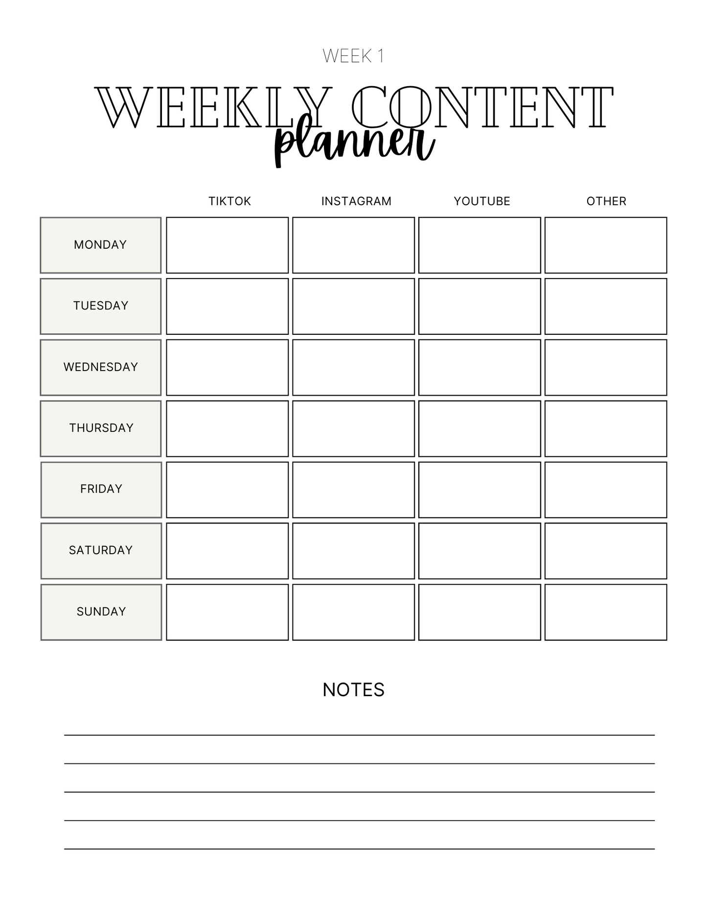 Simple PLR Digital Planner Hyperlinked